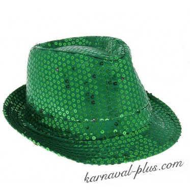 Карнавальная шляпа Диско зеленая 
